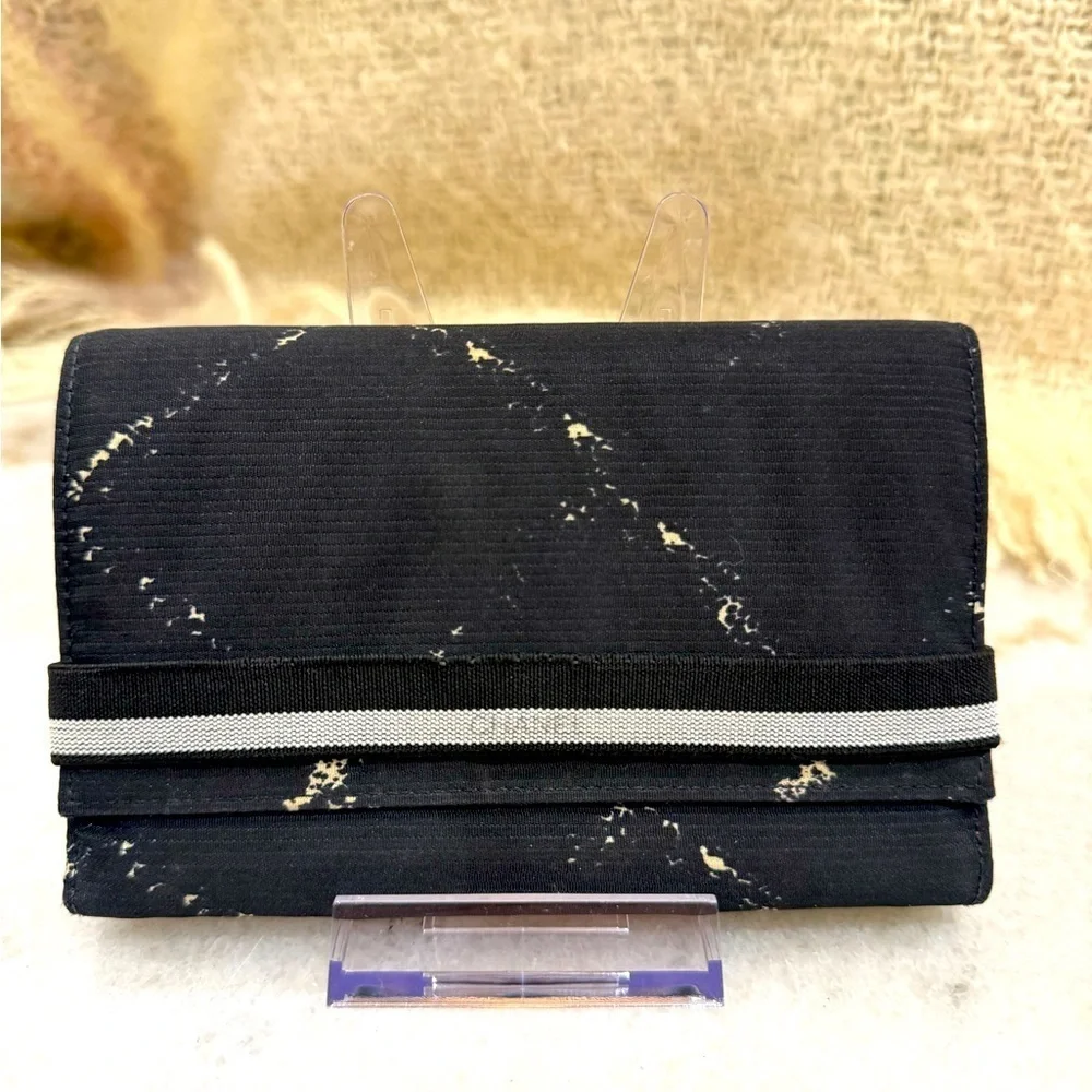 Chanel Black and White Travel Line Nylon Bifold Long Wallet